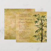 Vintage oosterse bamboe 2 bruiloft kaart (Voorkant / Achterkant)