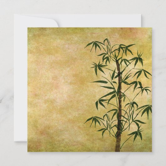 Vintage oosterse bamboe 2 bruiloft kaart (Achterkant)