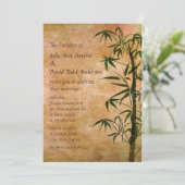 Vintage oosterse bamboe 3 bruiloft kaart (Staand voorkant)