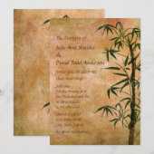 Vintage oosterse bamboe 3 bruiloft kaart (Voorkant / Achterkant)