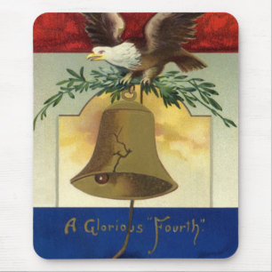 Vintage op 4 juli met Eagle en Liberty Bell Muismat