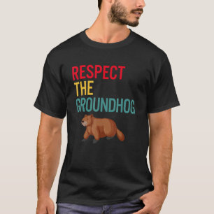 Vintage op de grondhog: respect voor de grondhog t-shirt