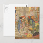 Vintage - op de zuivelmarkt, briefkaart (Voorkant / Achterkant)