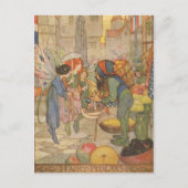 Vintage - op de zuivelmarkt, briefkaart (Voorkant)