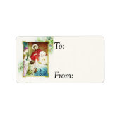 Vintage op het Nativiteit Gift Label (Voorkant)