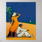 Vintage op het strand poster (Voorkant)