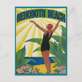 Vintage op het strand van Rehoboth Briefkaart