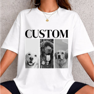 Vintage op maat gemaakte foto van huisdier hond ka t-shirt