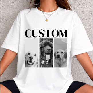 Vintage op maat gemaakte foto van huisdier hond ka t-shirt