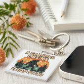 Vintage Opa Bigfoot Retro Sasquatch Grappig Sleutelhanger (Voorkant Rechts)