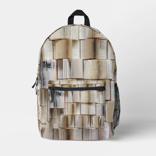 Vintage Open Boeken Boeken Pagina's Bedrukte Rugzak (Voorkant)