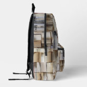 Vintage Open Boeken Boeken Pagina's Bedrukte Rugzak (Links)