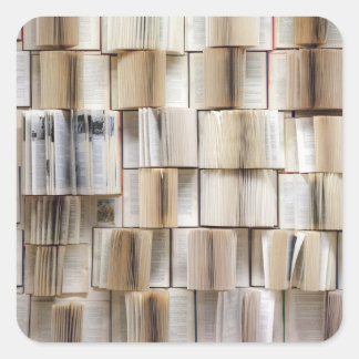 Vintage Open Boeken Boeken Pagina's Vierkante Sticker