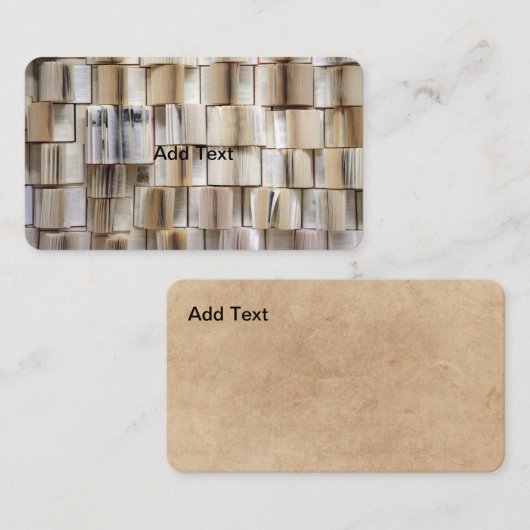 Vintage Open Boeken Boeken Pagina's Visitekaartje (Voorkant / Achterkant)