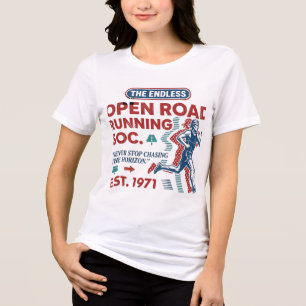 Vintage Open Road Running Club Retro Runner T-shir Tri-Blend Shirt