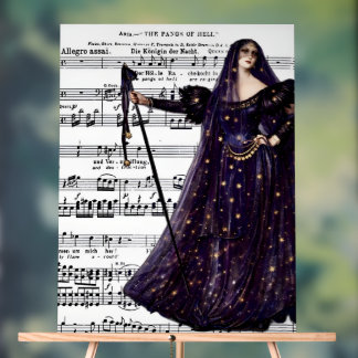 Vintage Opera Gothic Queen of the Night Art  Acryl Bord