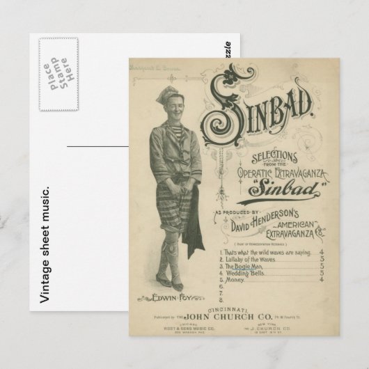 Vintage Opera Sinbad Briefkaart (Voorkant / Achterkant)