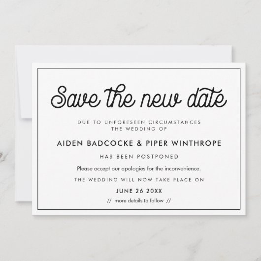 Vintage opnieuw opslaan Nieuwe datumkaart opslaan Kaart (Voorkant)