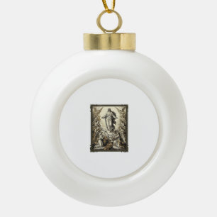 Vintage-Opstanding Engelgraveervector Kunst_1 Keramische Bal Ornament