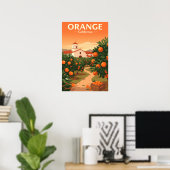 Vintage Orange California Poster (Thuiskantoor)