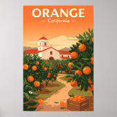 Vintage Orange California Poster (Voorkant)