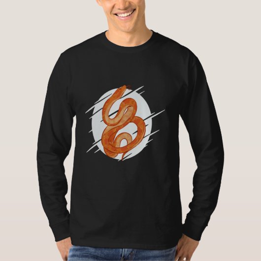 Vintage Orange Reptile Snake T-shirt (Voorkant)