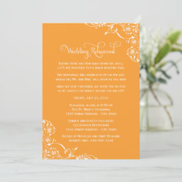 Vintage Orange Wedding Rehearsal and Dinner Kaart