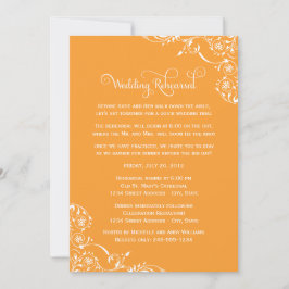 Vintage Orange Wedding Rehearsal and Dinner Kaart