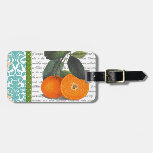 Vintage  Oranje bagagelabel (Voorkant horizontaal)