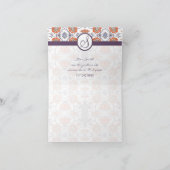 Vintage Oranje en Paarse Draaiende Bloem Thank You Bedankkaart (Binnen)