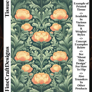 Vintage Oranje & Gele Pioenrozen CR4 Decoupage Tissuepapier