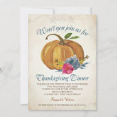 Vintage Oranje pompoen Thanksgiving Kaart (Voorkant)