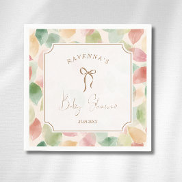 Vintage Oranje Salie Herfstblad Gouden Baby Shower Servet