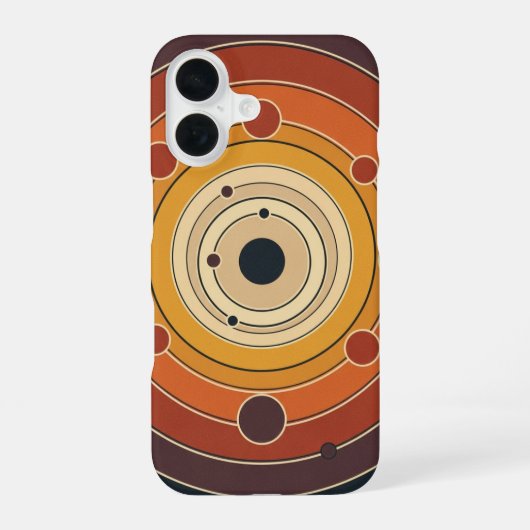 Vintage Orbitale Ringen iPhone 16 Hoesje (Achterkant)