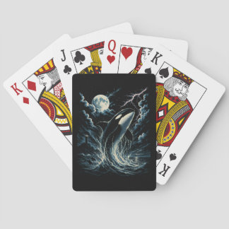 Vintage Orca Middernachtmaan 90s Orka Pokerkaarten