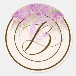 Vintage Orchid Ombré Boog en Boeket-RB Ronde Sticker