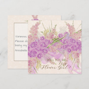 Vintage Orchid Ombré Lint en Boeket-Bloemenmeisje