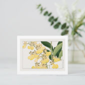 Vintage orchide bloem, ukiyo e kunstwerk briefkaart (Staand voorkant)