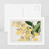 Vintage orchide bloem, ukiyo e kunstwerk briefkaart (Voorkant / Achterkant)