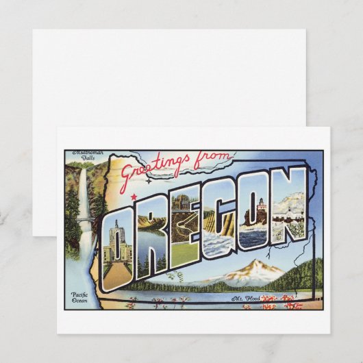 Vintage Oregon Briefkaart (Voorkant / Achterkant)