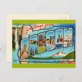 Vintage Oregon  Groet Briefkaart (Voorkant / Achterkant)