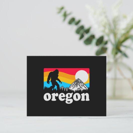 Vintage Oregon Pride Bigfoot Briefkaart (Staand voorkant)
