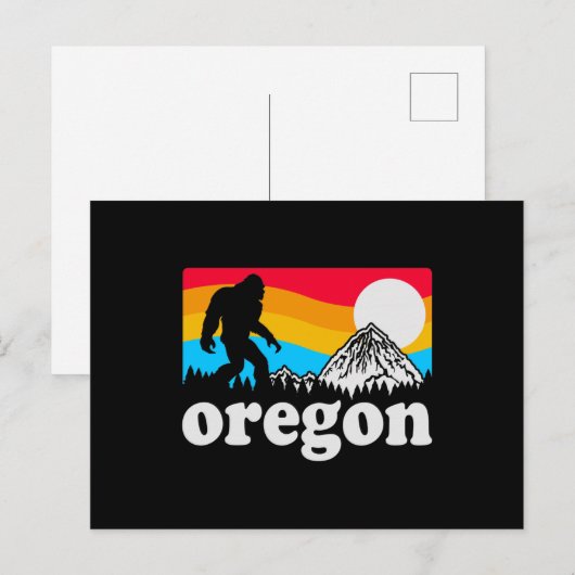 Vintage Oregon Pride Bigfoot Briefkaart (Voorkant / Achterkant)