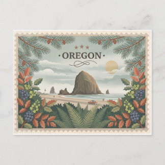 Vintage Oregon State Travel Cannon Beach Haystack  Briefkaart
