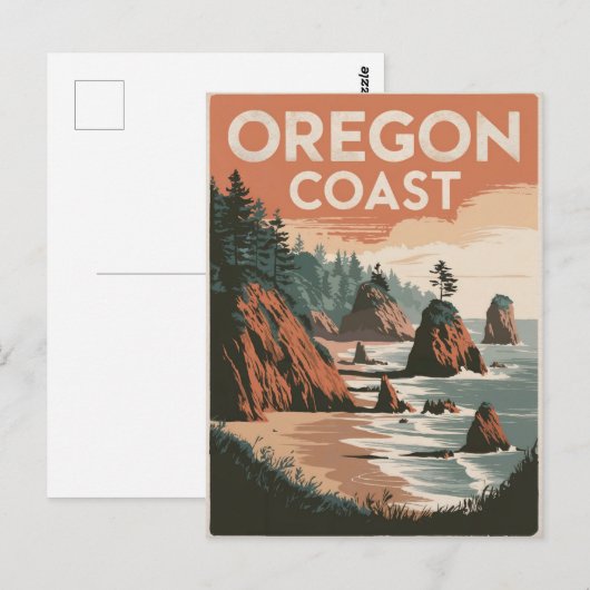 Vintage oregonkusten briefkaart (Voorkant / Achterkant)