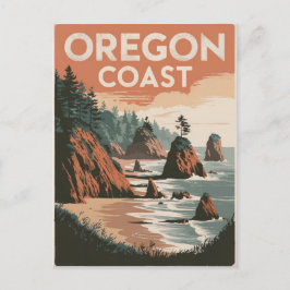 Vintage oregonkusten briefkaart