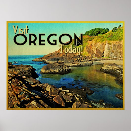Vintage oregonkusten poster (Voorkant)