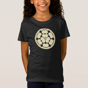 Vintage Oriëntaals Bleek Geel Chosokabe Japan Mon T-shirt