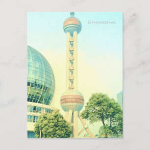 Vintage Oriental Pearl Tower Shanghai Briefkaart