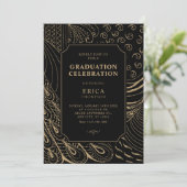 Vintage ornament art graduation kaart (Staand voorkant)